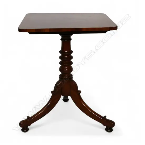 A French c.1815 flame mahogany tripod table,